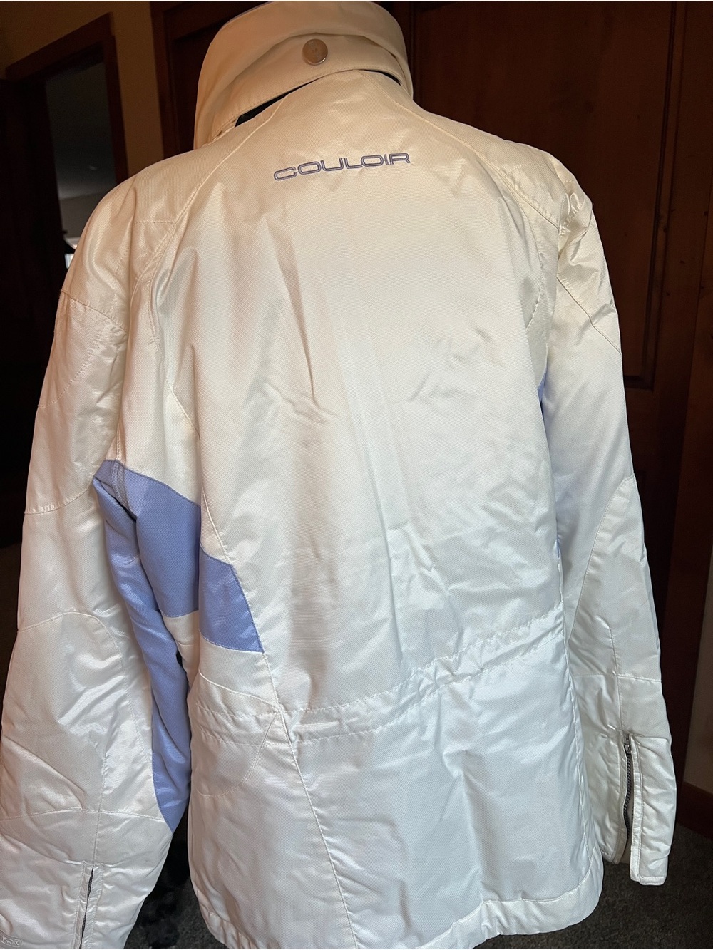 Women's White Ski Jacket with Lavender Panels